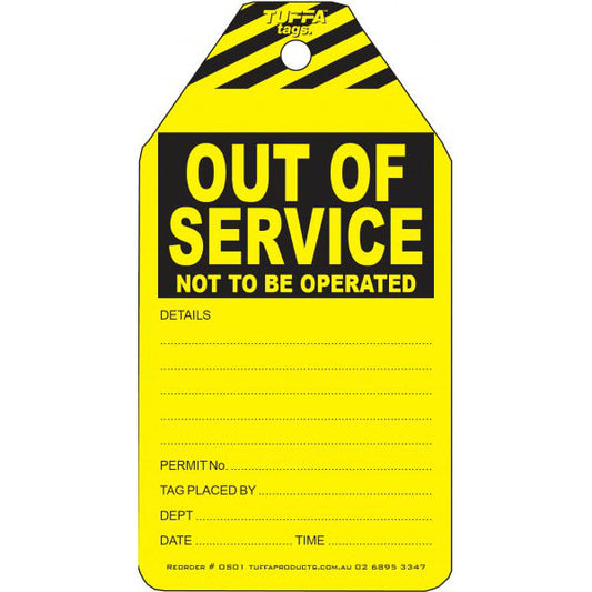 Out of Service Tags - Pack of 100