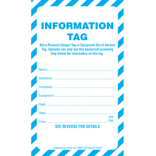 Information Synthetic Tags (packs of 100) Code SST03