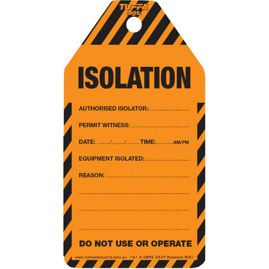 Isolation Tags - Pack of 20