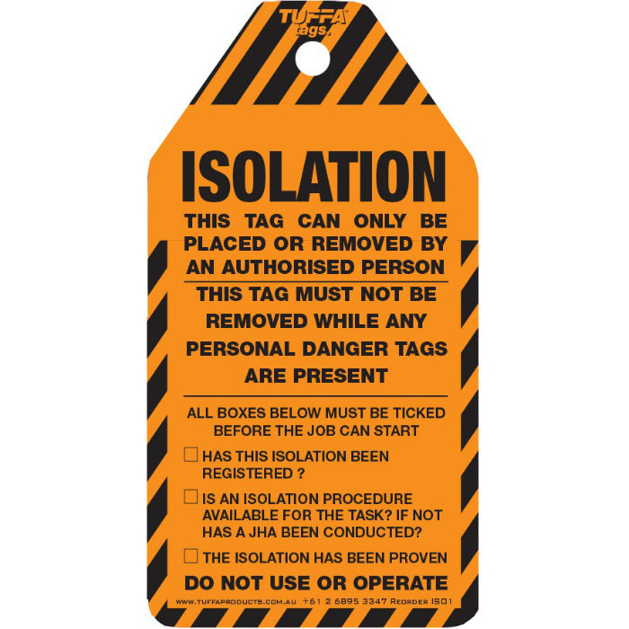 Isolation Tags - Pack of 20