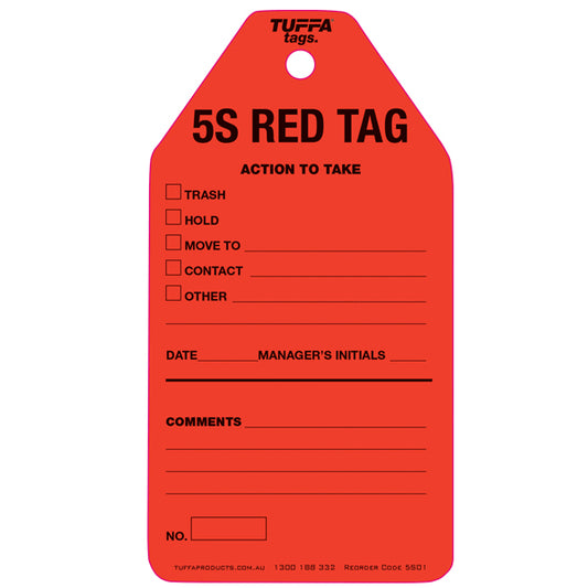 5S Red TUFFA™ Tag (packs of 100)