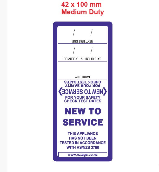 New to Service Tags - Pack of 100