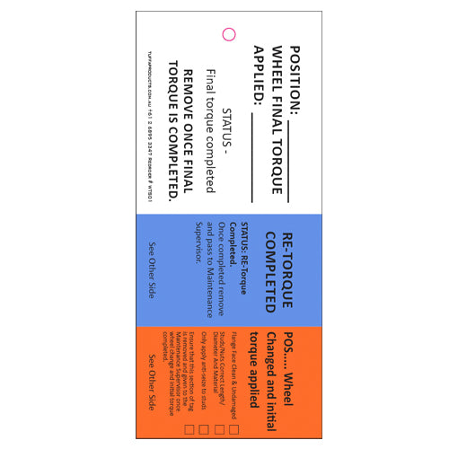 Torque Solution Sticker Synthetic Wheel Torque Tags (packs of 100) Code WTS01 – NZ Tags