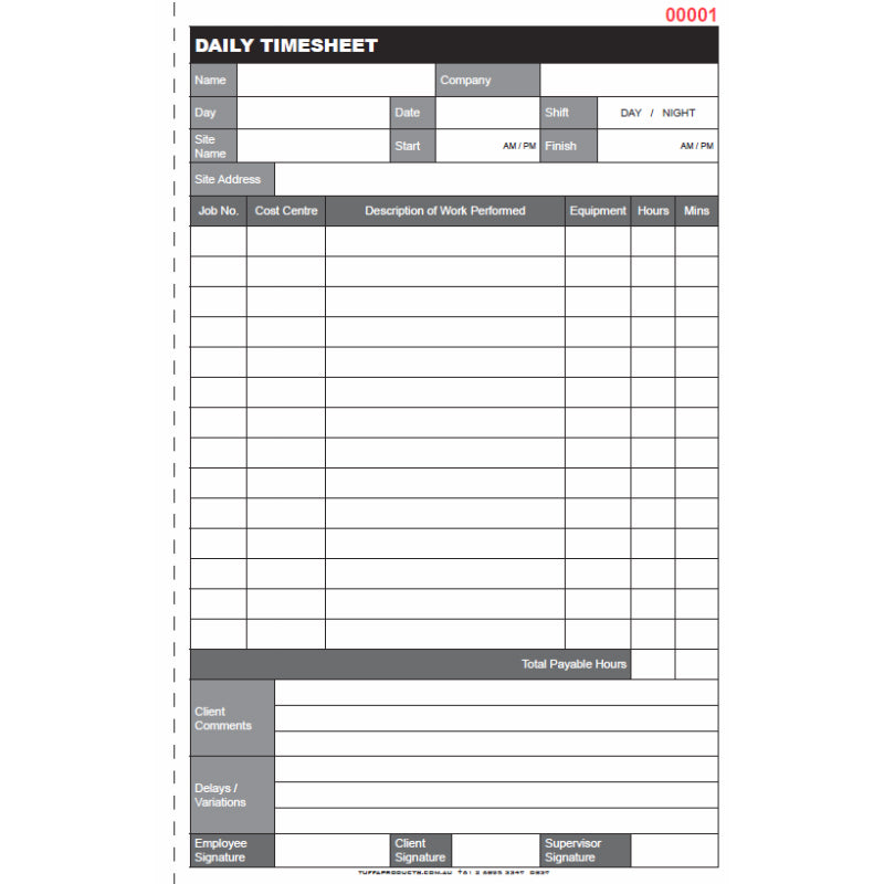 Timesheet Books
