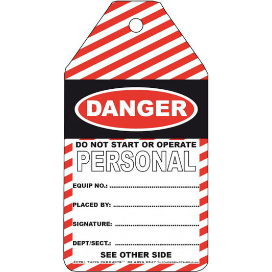 Personal Danger Tags - Pack of 20